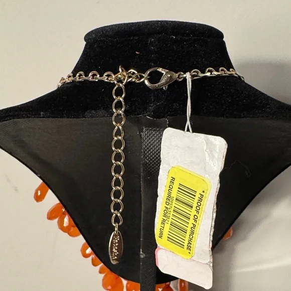 Elegant Orange Beaded Necklace - Picture 5 of 5